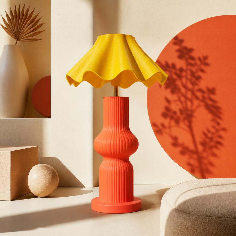 Luminária Onda, objeto impresso em 3D